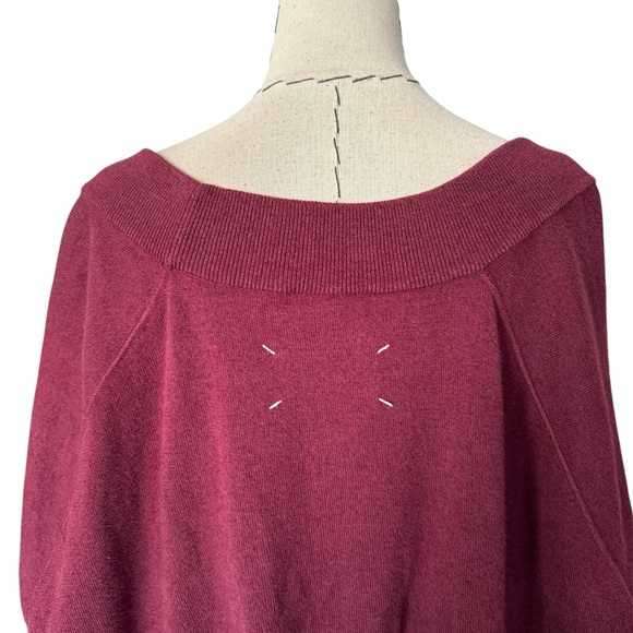Maison Margiela Women's Collection Burgundy Sweater Cape Top Layering Piece - Picture 4 of 13